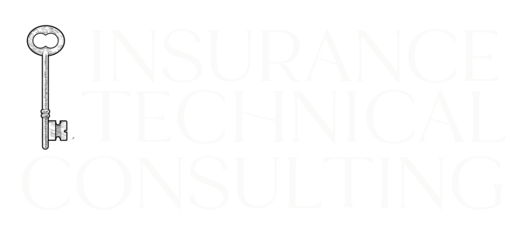 A logo of Insurance Technical Consulting, with a drawing of a victorian era key.