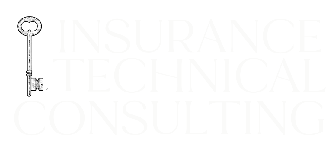 A logo of Insurance Technical Consulting, with a drawing of a victorian era key.