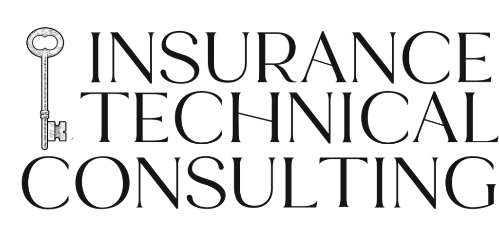A logo of Insurance Technical Consulting, with a drawing of a victorian era key.